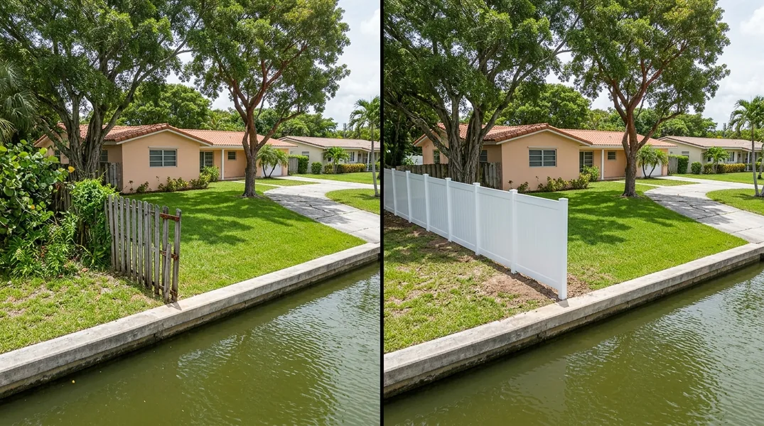 Waterfront Fencing for Pinecrest and Kendall's Gated Canal Lots