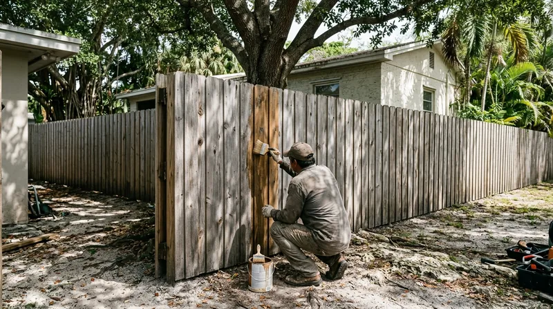 Fence Staining & Restoration Miami